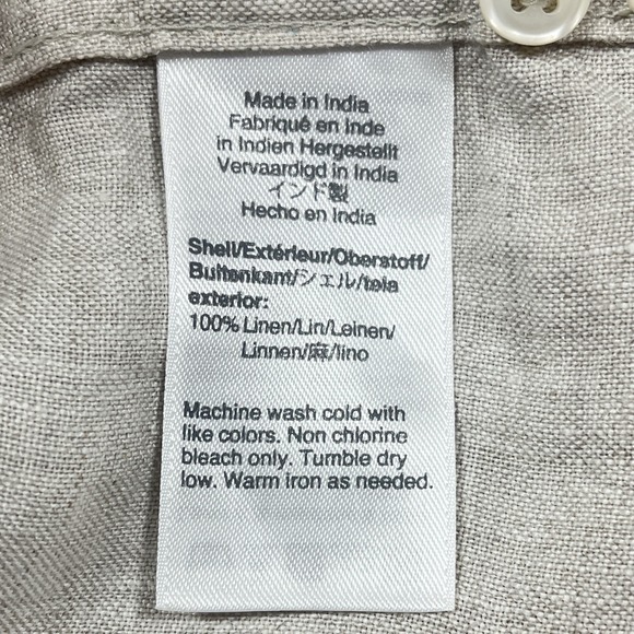 J Crew Irish Linen Baird McNutt Shirt Mens XL Slim Tan Long Sleeve Button Down - Picture 7 of 8